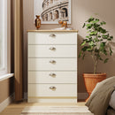 Westminster Ready Assembled 5 Drawer Chest in Cream Ash & Riviera Oak