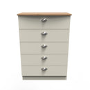 Westminster Ready Assembled 5 Drawer Chest in Cream Ash & Riviera Oak