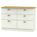 Westminster Ready Assembled 6 Drawer Wide Chest in Cream Ash & Riviera Oak