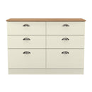 Westminster Ready Assembled 6 Drawer Wide Chest in Cream Ash & Riviera Oak