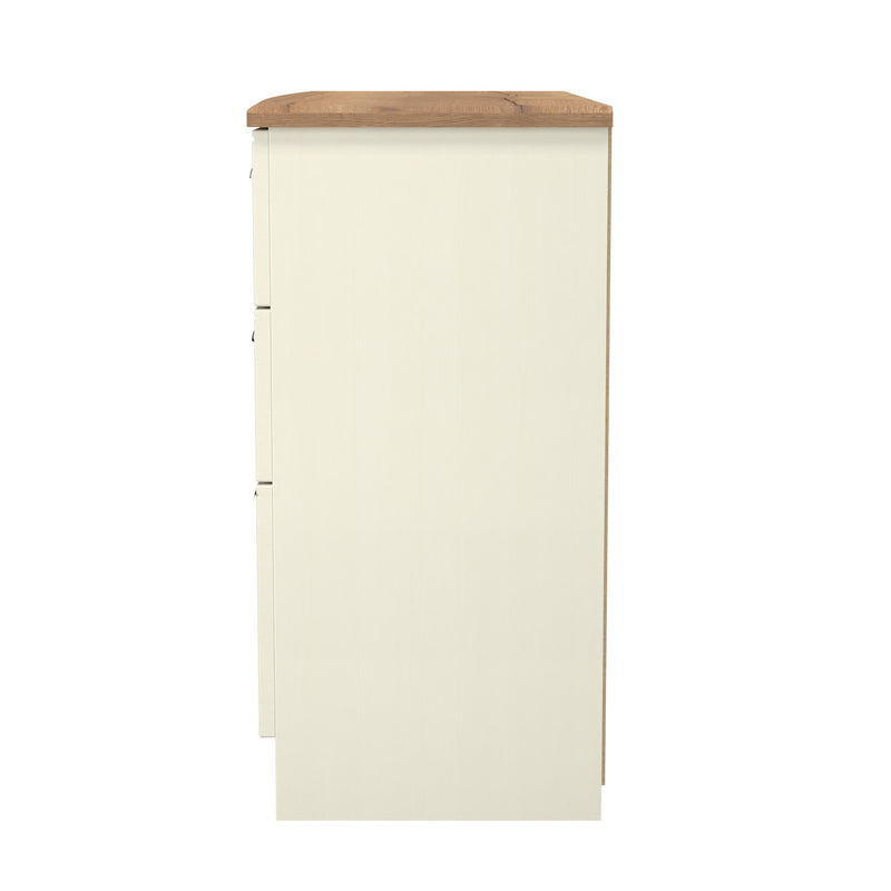 Westminster Ready Assembled 6 Drawer Wide Chest in Cream Ash & Riviera Oak