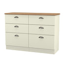 Westminster Ready Assembled 6 Drawer Wide Chest in Cream Ash & Riviera Oak