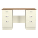 Westminster Ready Assembled Double Pedestal Desk in Cream Ash & Riviera Oak