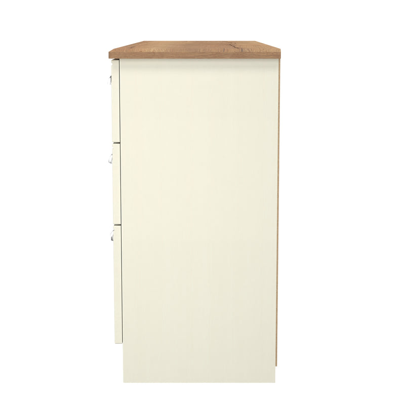 Westminster Ready Assembled Double Pedestal Desk in Cream Ash & Riviera Oak