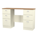 Westminster Ready Assembled Double Pedestal Desk in Cream Ash & Riviera Oak