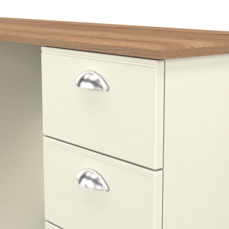 Westminster Ready Assembled Double Pedestal Desk in Cream Ash & Riviera Oak