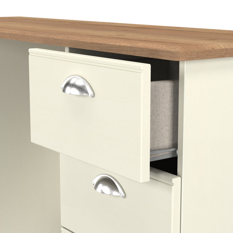 Westminster Ready Assembled Double Pedestal Desk in Cream Ash & Riviera Oak