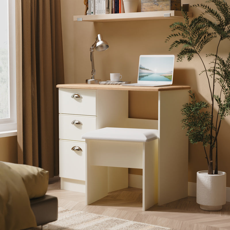 Westminster Ready Assembled Vanity in Cream Ash & Riviera Oak