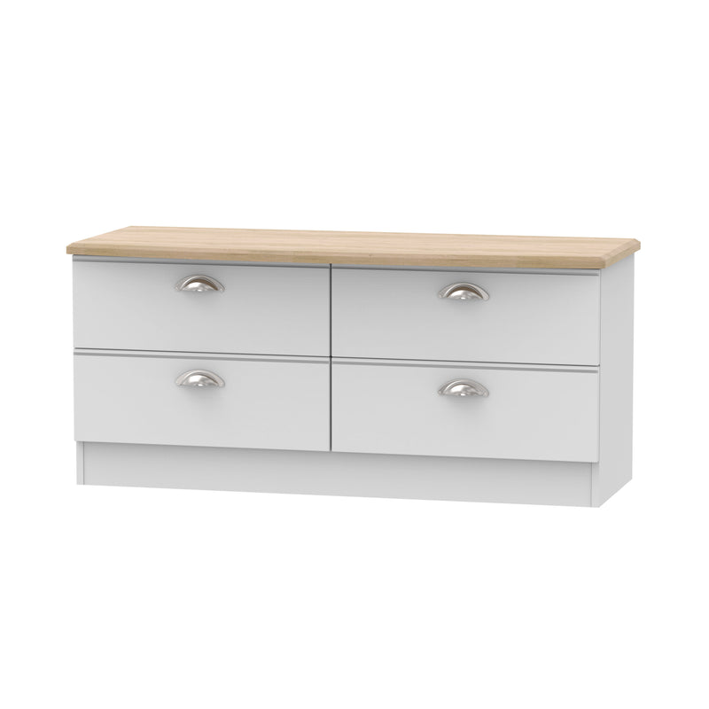 Westminster Ready Assembled 4 Drawer Bed Box in Grey Matt & Riviera Oak