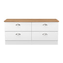 Westminster Ready Assembled 4 Drawer Bed Box in White Ash & Riviera Oak