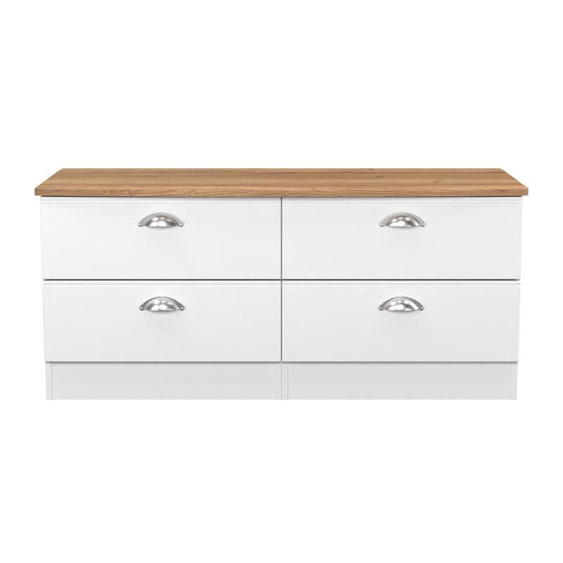 Westminster Ready Assembled 4 Drawer Bed Box in White Ash & Riviera Oak