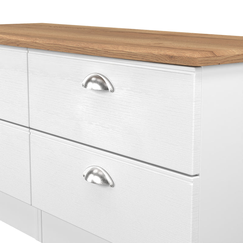 Westminster Ready Assembled 4 Drawer Bed Box in White Ash & Riviera Oak