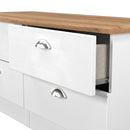 Westminster Ready Assembled 4 Drawer Bed Box in White Ash & Riviera Oak