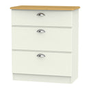 Westminster Ready Assembled 3 Drawer Deep Chest in Cream Ash & Riviera Oak