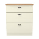 Westminster Ready Assembled 3 Drawer Deep Chest in Cream Ash & Riviera Oak