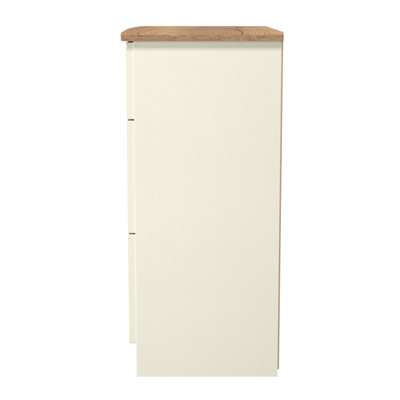 Westminster Ready Assembled 3 Drawer Deep Chest in Cream Ash & Riviera Oak