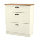 Westminster Ready Assembled 3 Drawer Deep Chest in Cream Ash & Riviera Oak