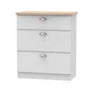 Westminster Ready Assembled 3 Drawer Deep Chest in Grey Matt & Riviera Oak