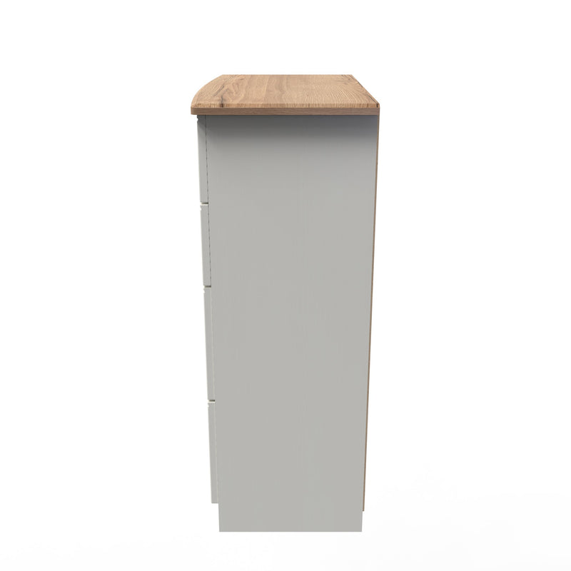 Westminster Ready Assembled 4 Drawer Deep Chest in Cream Ash & Riviera Oak