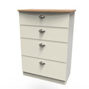 Westminster Ready Assembled 4 Drawer Deep Chest in Cream Ash & Riviera Oak