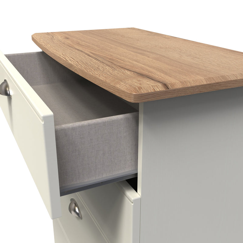 Westminster Ready Assembled 4 Drawer Deep Chest in Cream Ash & Riviera Oak