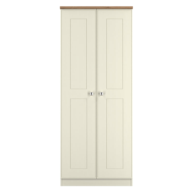 Westminster Ready Assembled 2 Door Wardrobe In Cream Ash & Riviera Oak