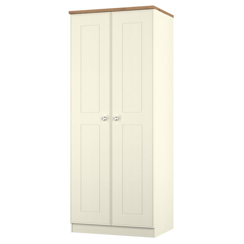 Westminster Ready Assembled 2 Door Wardrobe In Cream Ash & Riviera Oak