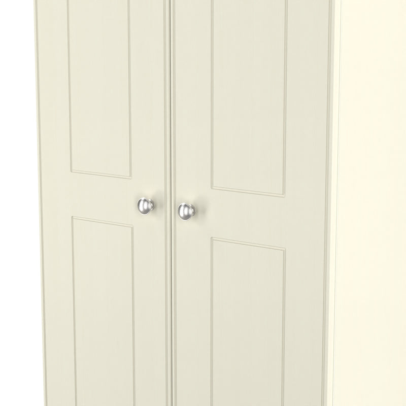 Westminster Ready Assembled 2 Door Wardrobe In Cream Ash & Riviera Oak