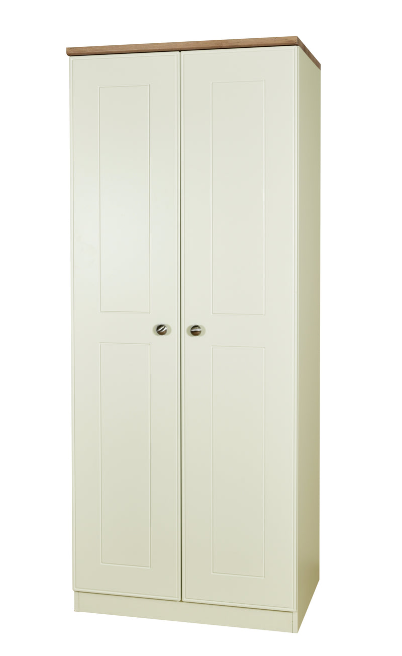 Westminster Ready Assembled 2 Door Wardrobe In Cream Ash & Riviera Oak