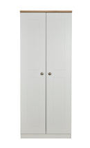 Westminster Ready Assembled 2 Door Wardrobe in Grey Matt & Riviera Oak