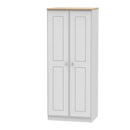 Westminster Ready Assembled 2 Door Wardrobe in Grey Matt & Riviera Oak