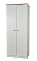 Westminster Ready Assembled 2 Door Wardrobe in Grey Matt & Riviera Oak
