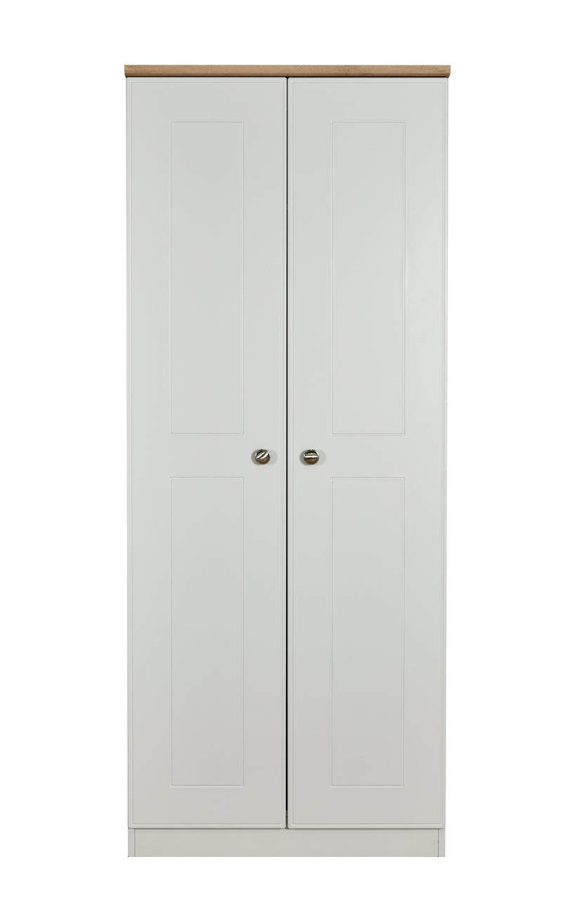 Westminster Ready Assembled 2 Door Wardrobe in Grey Matt & Riviera Oak