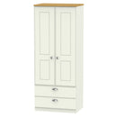 Westminster Ready Assembled 2 Door 2 Drawer Wardrobe in Cream Ash & Riviera Oak