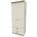 Westminster Ready Assembled 2 Door 2 Drawer Wardrobe in Cream Ash & Riviera Oak