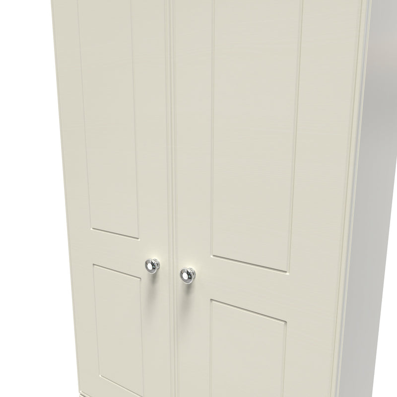 Westminster Ready Assembled 2 Door 2 Drawer Wardrobe in Cream Ash & Riviera Oak