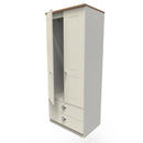 Westminster Ready Assembled 2 Door 2 Drawer Wardrobe in Cream Ash & Riviera Oak