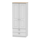 Westminster Ready Assembled 2 Door 2 Drawer Wardrobe in Grey Matt & Riviera Oak