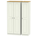Westminster Ready Assembled Triple Plain Wardrobe in Cream Ash & Riviera Oak