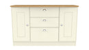 Westminster Ready Assembled 2 Door 3 Drawer Sideboard in Cream Ash & Riviera Oak
