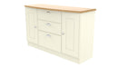Westminster Ready Assembled 2 Door 3 Drawer Sideboard in Cream Ash & Riviera Oak