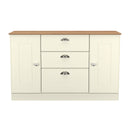 Westminster Ready Assembled 2 Door 3 Drawer Sideboard in Cream Ash & Riviera Oak