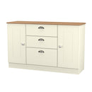 Westminster Ready Assembled 2 Door 3 Drawer Sideboard in Cream Ash & Riviera Oak