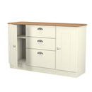 Westminster Ready Assembled 2 Door 3 Drawer Sideboard in Cream Ash & Riviera Oak