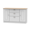 Westminster Ready Assembled 2 Door 3 Drawer Sideboard in Grey Matt & Riviera Oak
