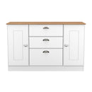 Westminster Ready Assembled 2 Door 3 Drawer Sideboard in White Ash & Riviera Oak