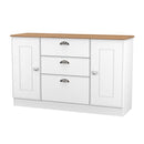 Westminster Ready Assembled 2 Door 3 Drawer Sideboard in White Ash & Riviera Oak