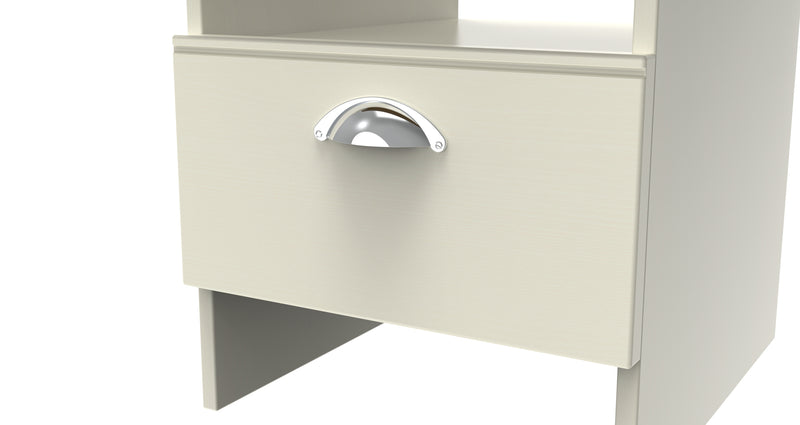 Westminster Ready Assembled Bottom Drawer Lamp Table in Cream Ash & Riviera Oak
