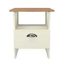 Westminster Ready Assembled Bottom Drawer Lamp Table in Cream Ash & Riviera Oak