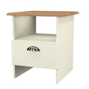 Westminster Ready Assembled Bottom Drawer Lamp Table in Cream Ash & Riviera Oak